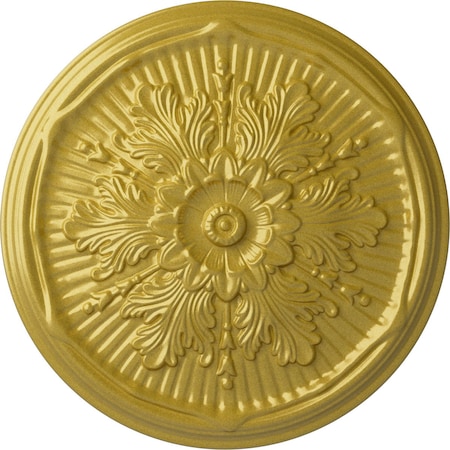 Ekena Millwork Luton Ceiling Medallion (Fits Canopies up to 3 1/2"), Hand-Painted Rich Gold, 21"OD x 2"P CM21LURGS